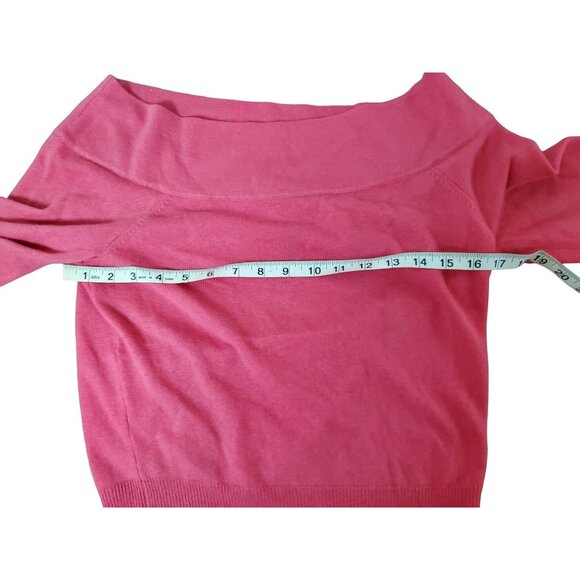 Womens Pink Off-Shoulder Sweater By The Limited Size L Cashmere - Picture 4 of 8